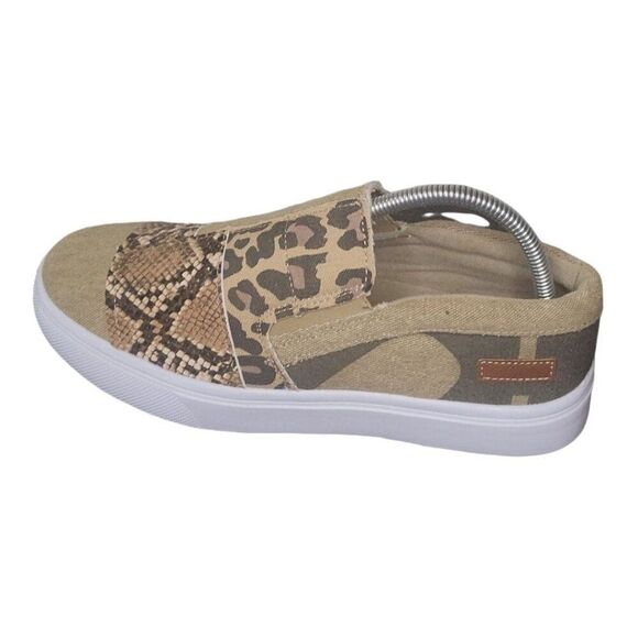 Jolimall Snakeskin Sneakers Women Sz 10 Platform Camo‎ Low Slip On Boho Work - Picture 1 of 7